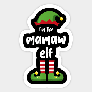 I'm The Mamaw Elf Family Matching Christmas Pajama Gifts Sticker